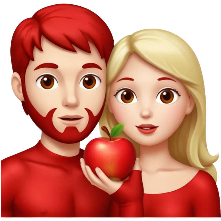 Adam and Eve eating an apple emoji