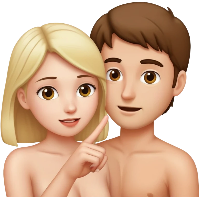 A girl sticks her finger in a guy's ass emoji