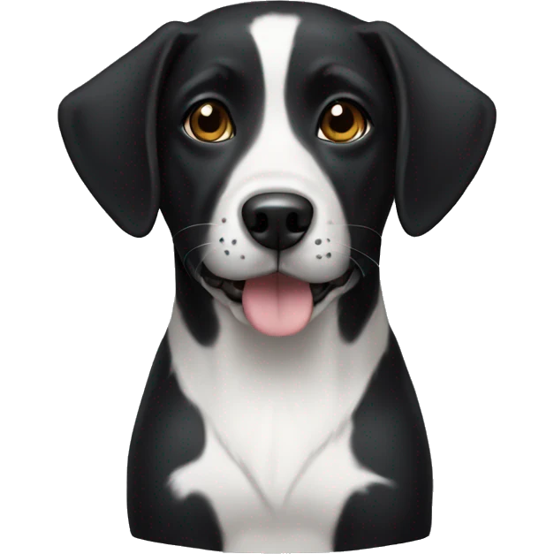 Black female dog with white chest emoji