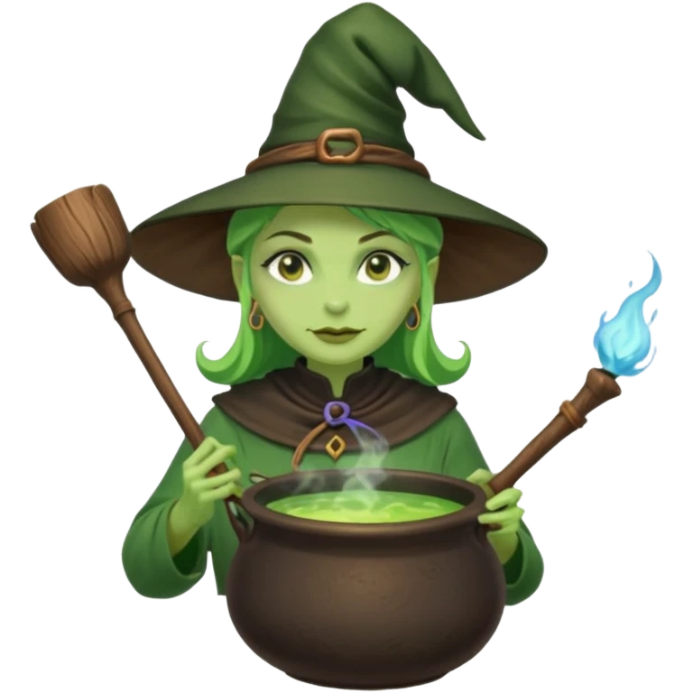 green witch cooking potion emoji