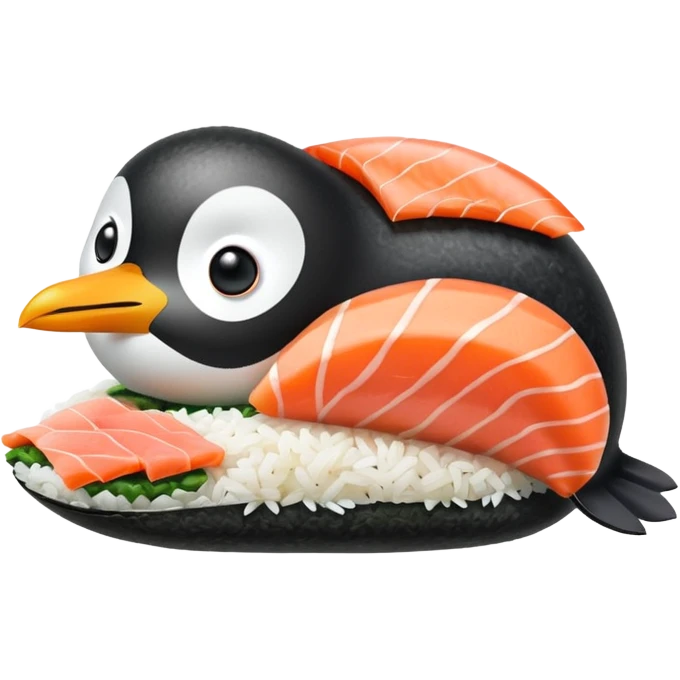 Penguin fusioned with sushi emoji