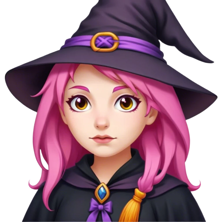 Witch with pink hair  emoji
