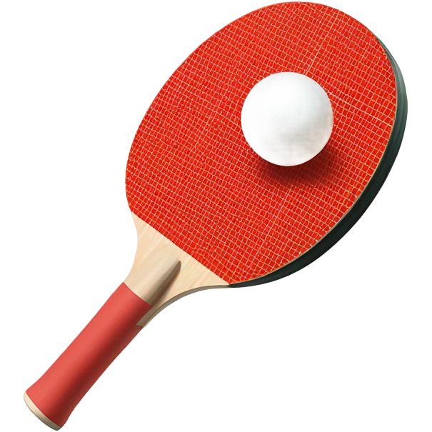 red table tennis bat and ball emoji