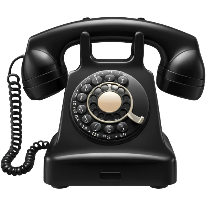 retro black phone emoji