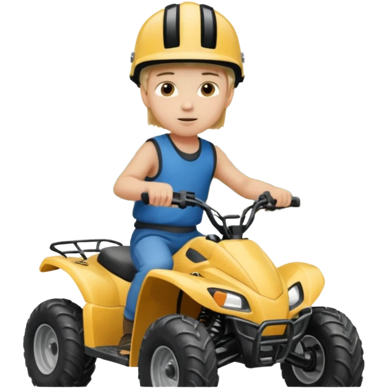 Please make a young blonde boy riding a four wheeler emoji