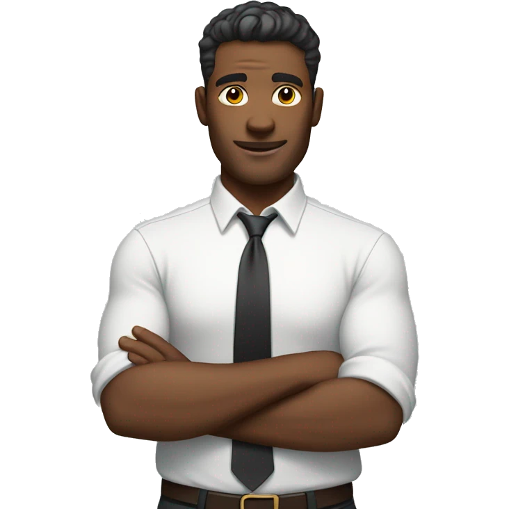 confident man in white shirt emoji