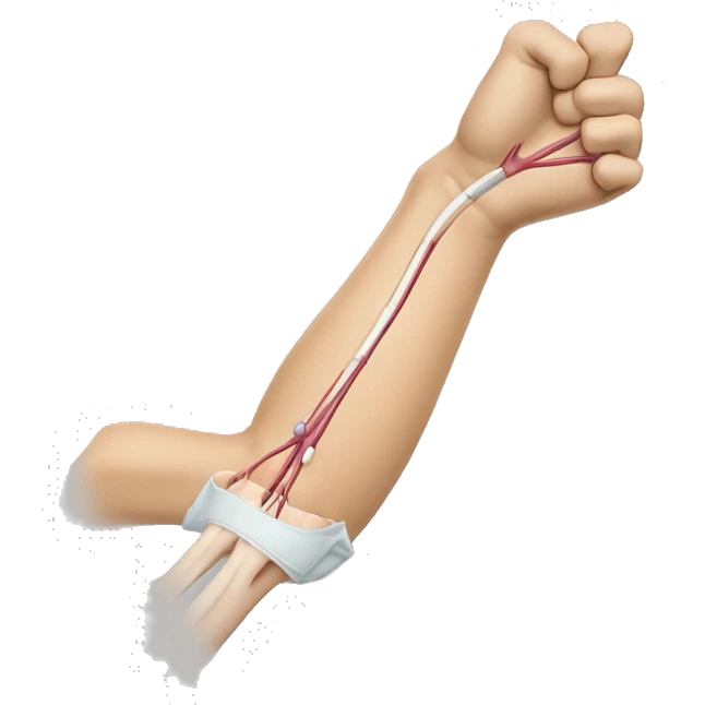 Arm with IV cannulation cubital fossa emoji