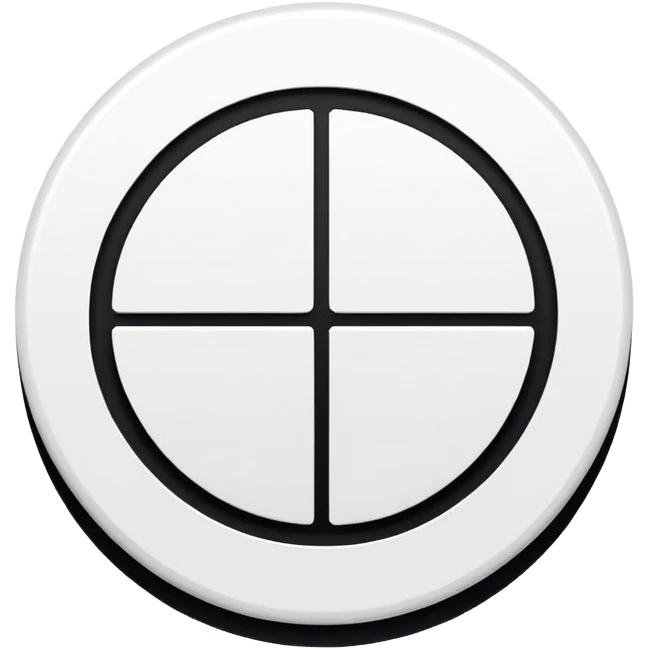 Circle divided in two colours: black and white emoji