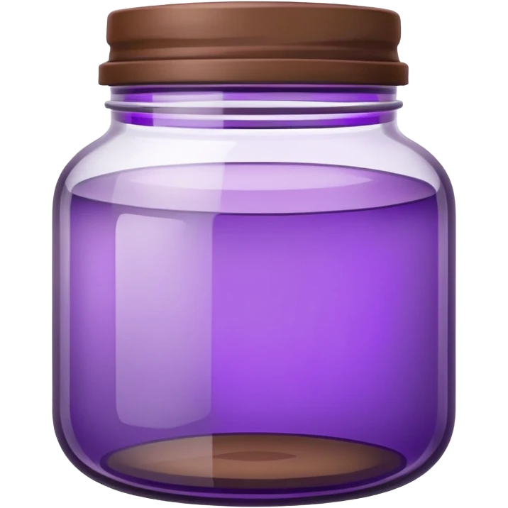 Purple tinted empty jar with brow lid emoji