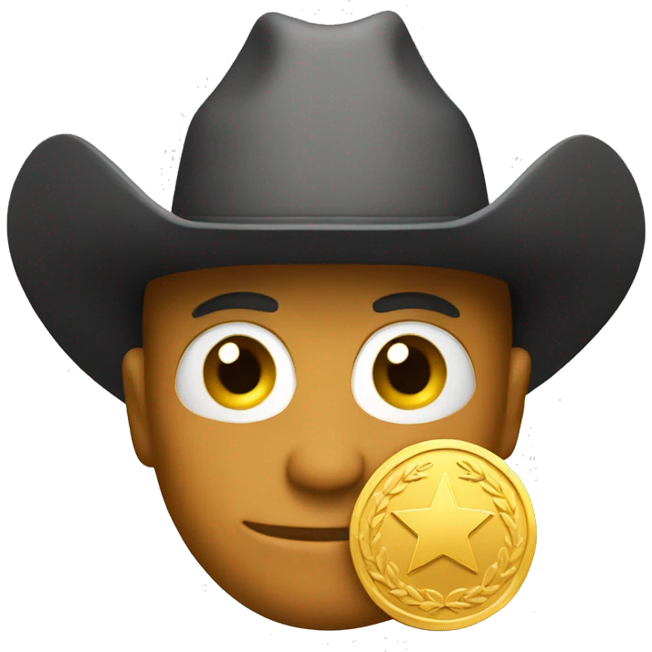 gold medal with a cowboy hat emoji