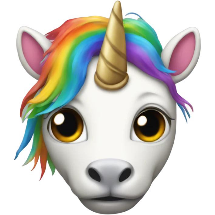 Rainbow unicorn with one eye and lion paws  emoji