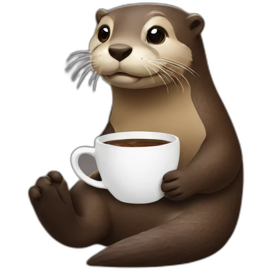 otter drinking coffee emoji