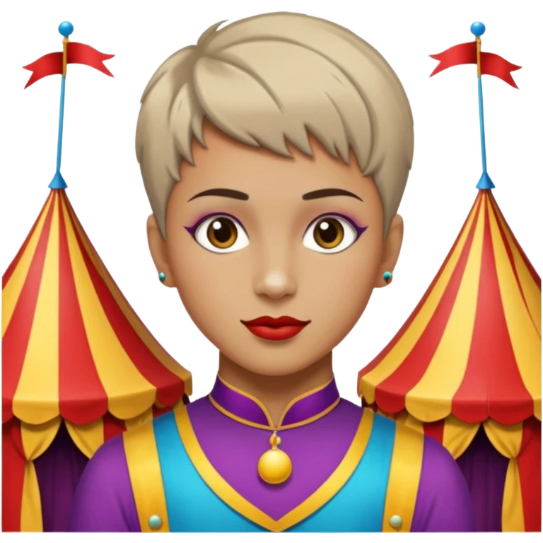 short hair circus emoji