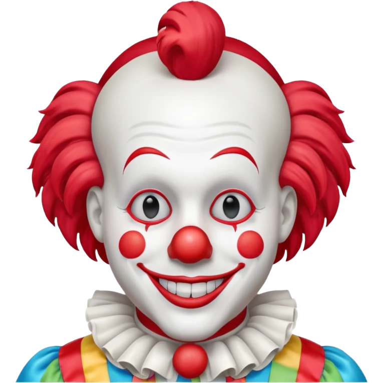 A white animatronic humanoid male clown manne emoji