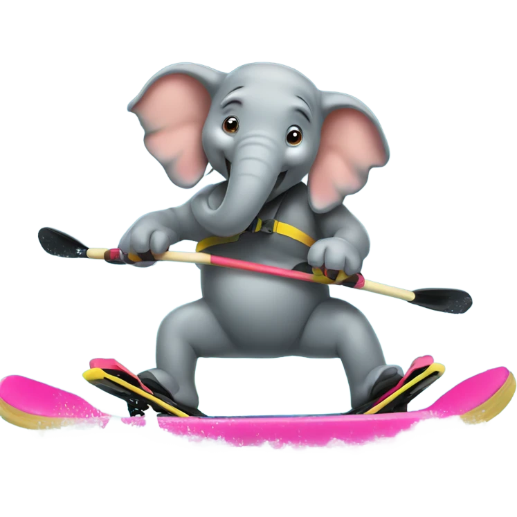 Elephant on water skis emoji