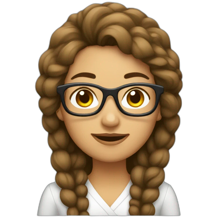 Mujer árabe mayor con gafas y con el pelo largo emoji