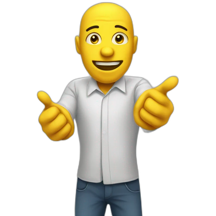 Yellow man pointing gün at viewer emoji
