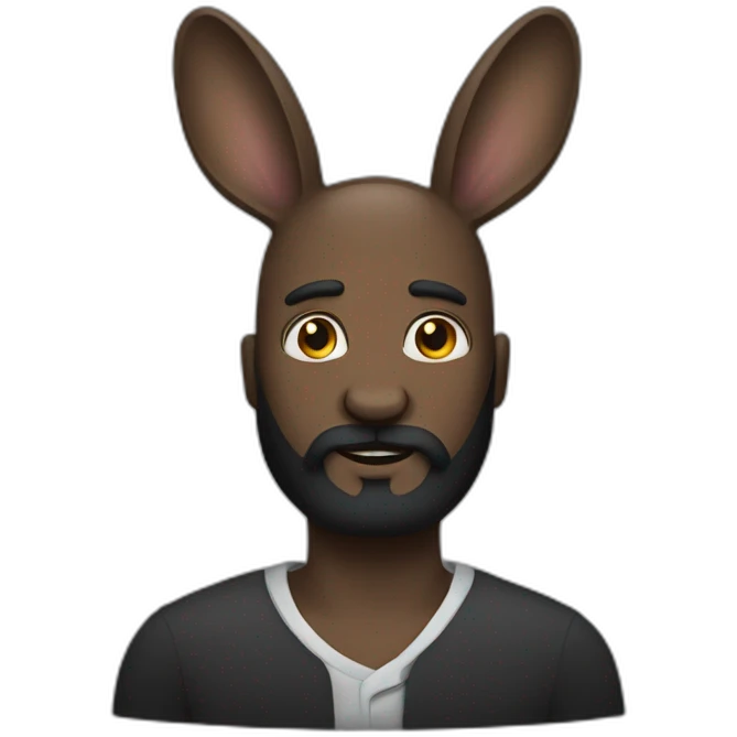 Black hare bearded man emoji