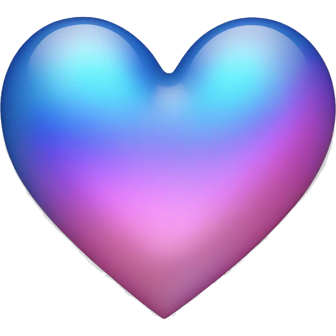 Iridescent Blue and pink heart emoji