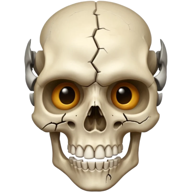 Skeleton head breaking egoistic emoji