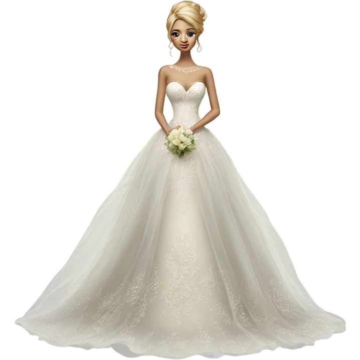 Hyper Realistic ornate Wedding dress displays  with tulle emoji