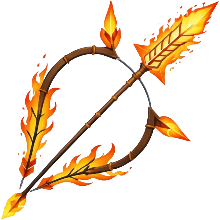 arco de flechas de fuego parecido al de los juegos del hambre emoji