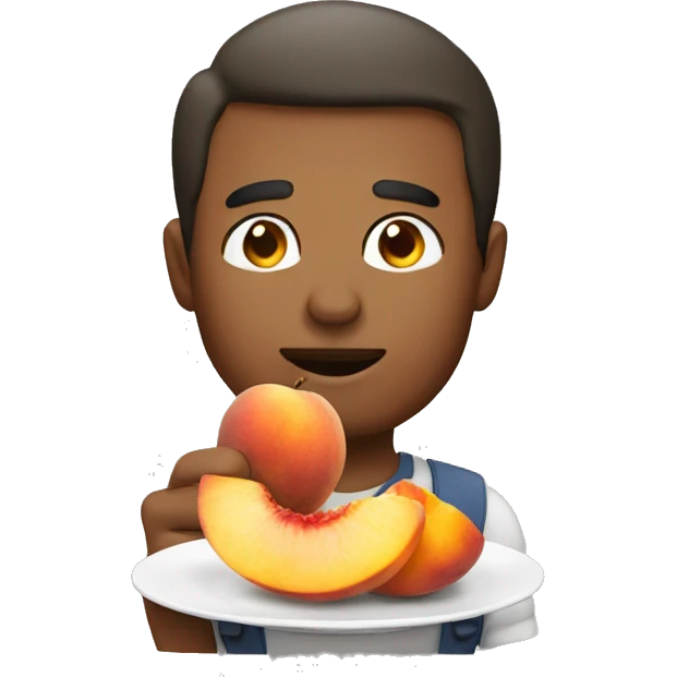 Man eating peach emoji