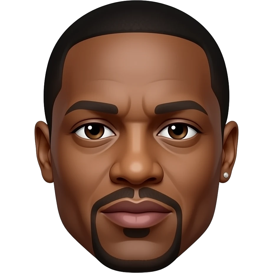 P Diddy head and no body with a dodgy look on his face. One earring. emoji