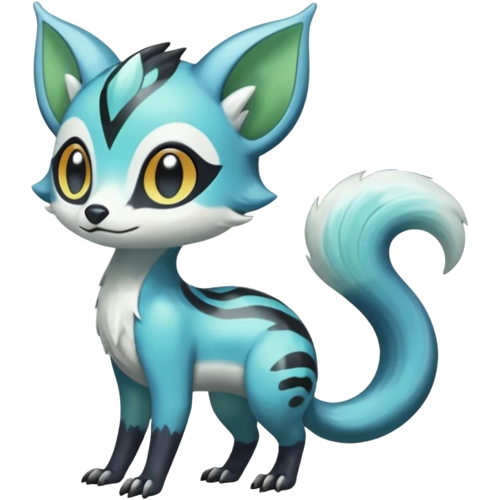Icy Clear Glossy Glassy Gassy Mossy Meloetta-Vernid-Trico-Sergal-Civet-Fakémon-creature-hybrid emoji