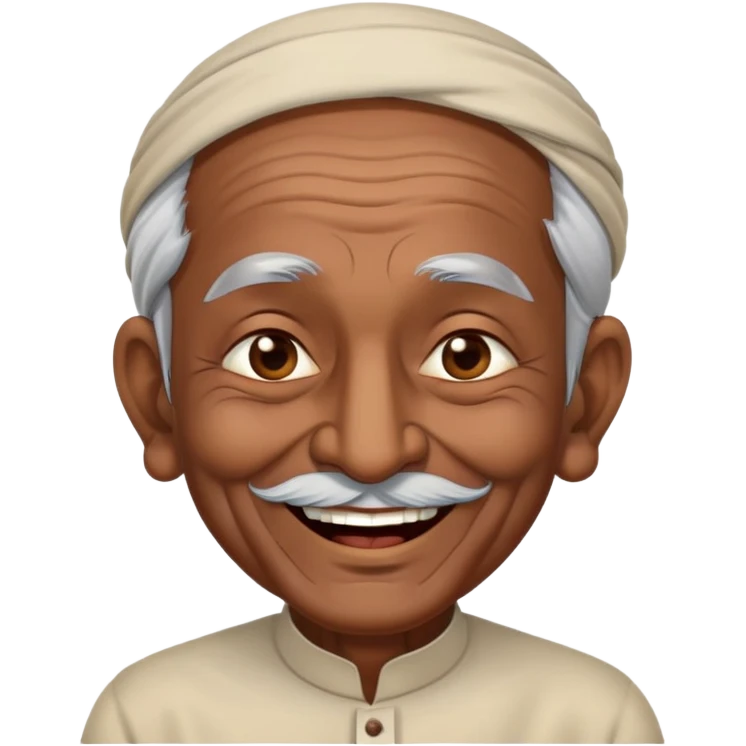 Ông lão Ấn Độ, cười, nhắm 1 bên mắt emoji