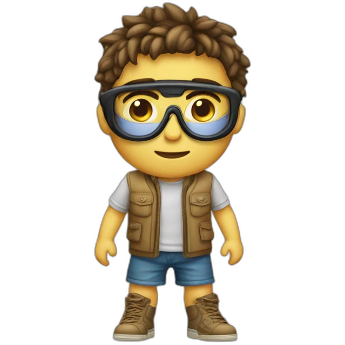 Niño cuerpo completo lentes gamer emoji