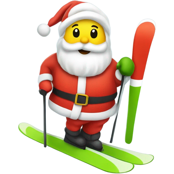 Skiing cucumber is santa claus suit emoji
