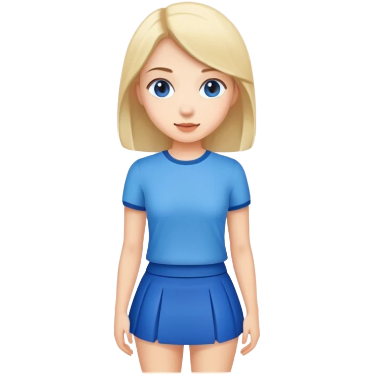 Jeune femme en minijupe bleue emoji