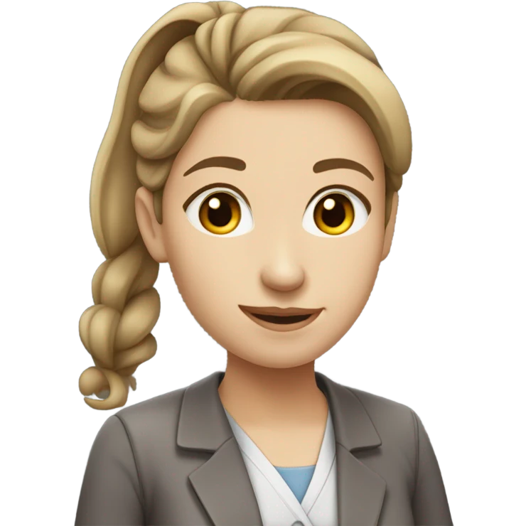 femail young biology professor with light brown hair at the ponytail and white skin emoji