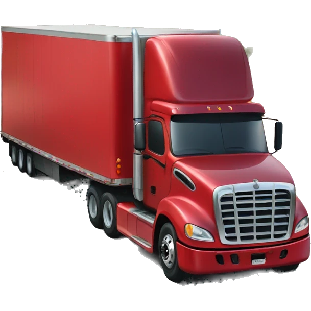 Realistic red 18 wheeler truck with red trailer emoji