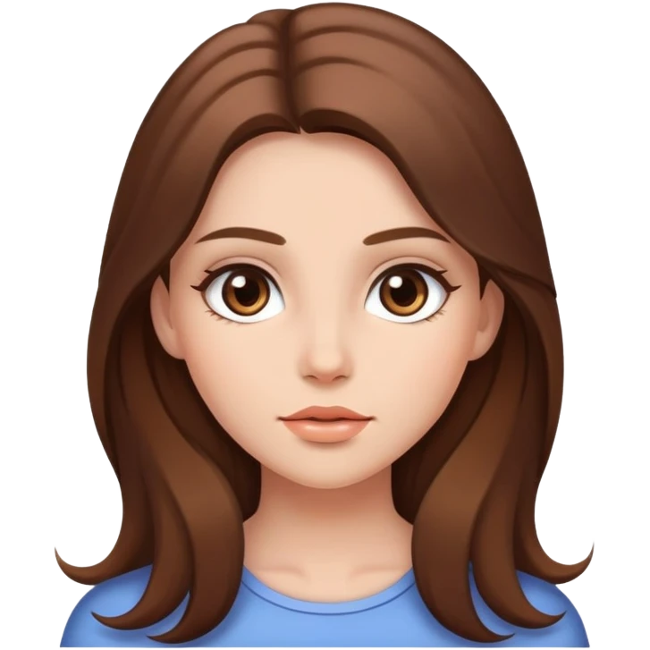 brown long hair girl with soft makeup emoji