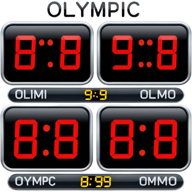 olympic score board affichant 9.58s  emoji