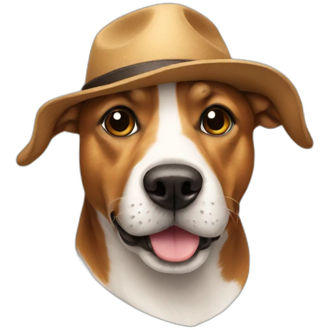 a dog wearing a hat emoji