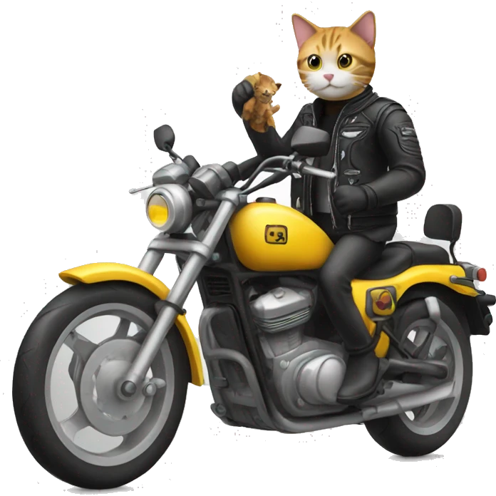 Motorcycle with cat emoji