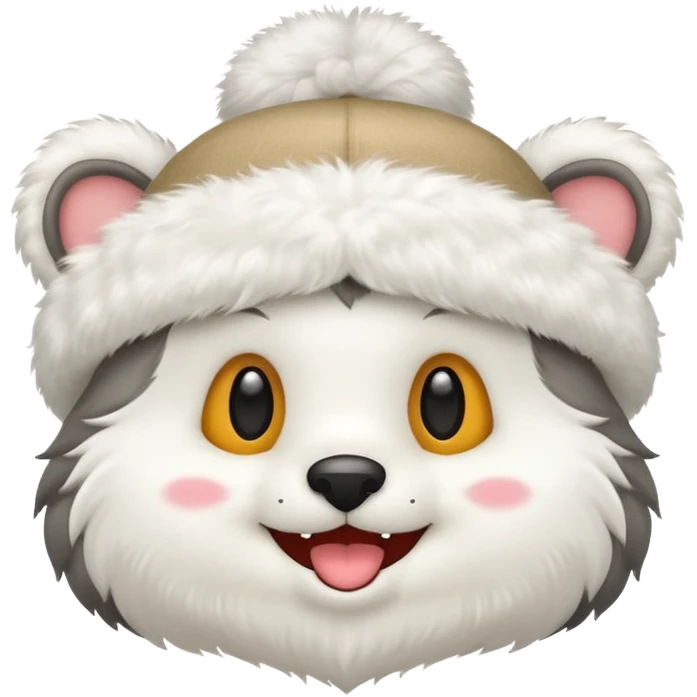 a hat with an animal smile emoji