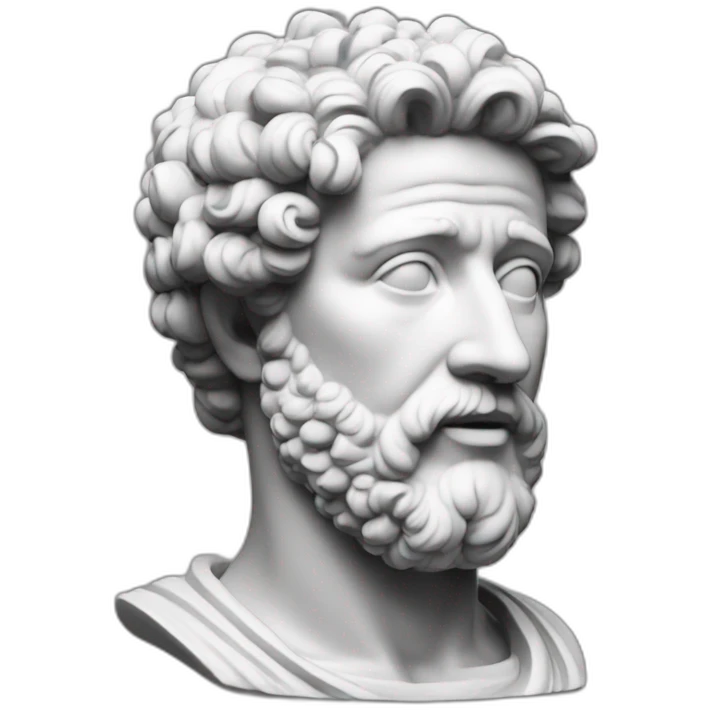 Black and white Marcus Aurelius  emoji