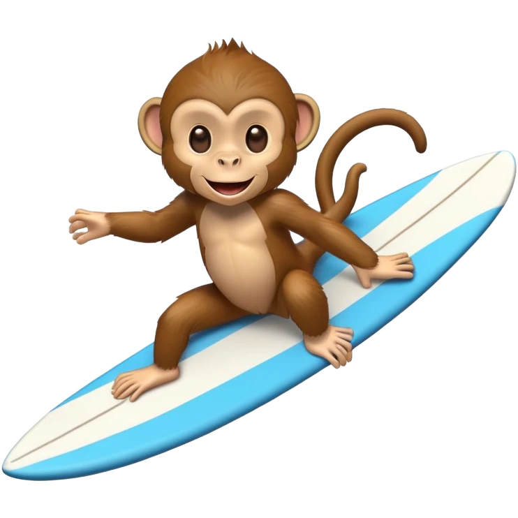 Monkey on surfboard emoji