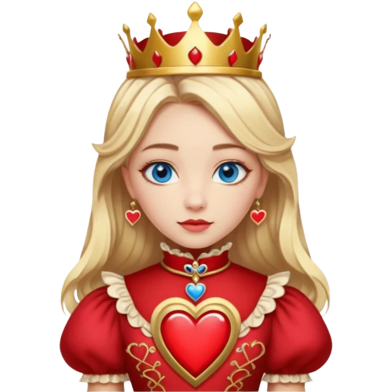 Freya Skye lose my head junior Eurovision 2022 red queen of hearts style blonde half up half down hair, blue eyes emoji