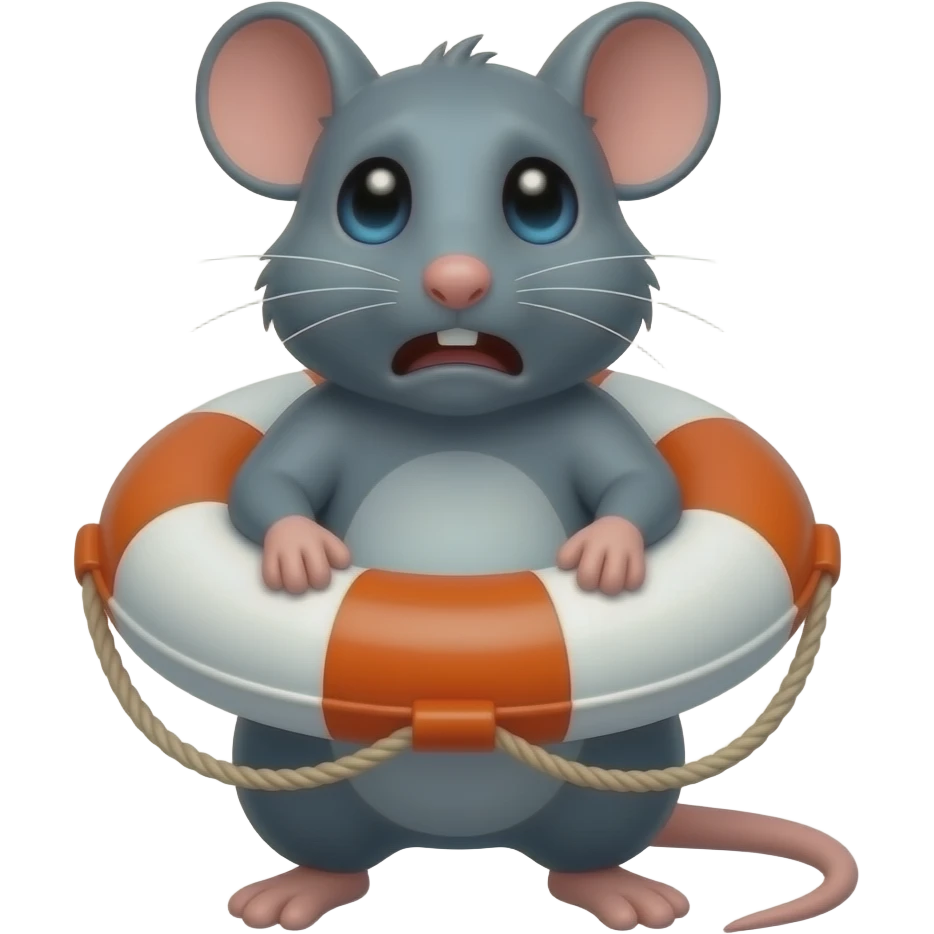 scared rat in life buoy emoji