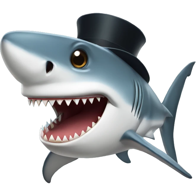 shark with tophat emoji