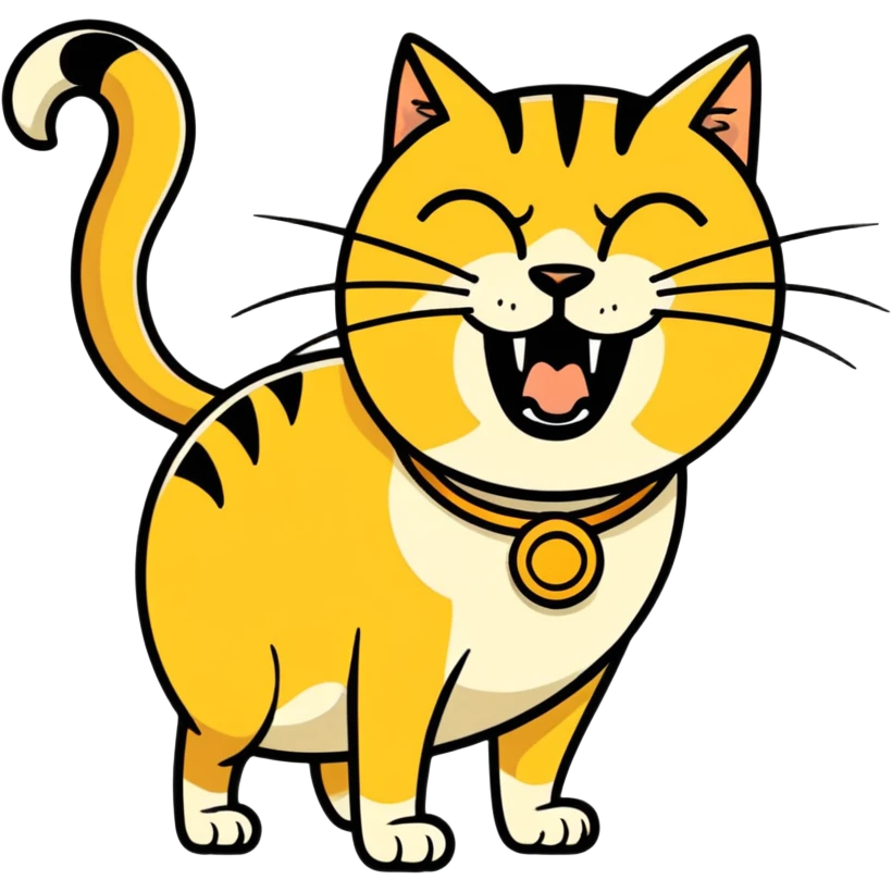 golden cat  meowing ￼at old blind man  emoji