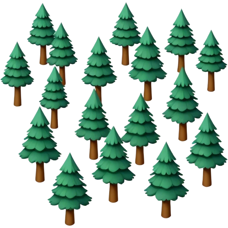 isometric pine trees emoji
