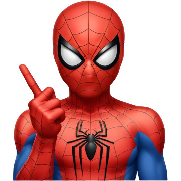 spiderman doing middle finger emoji