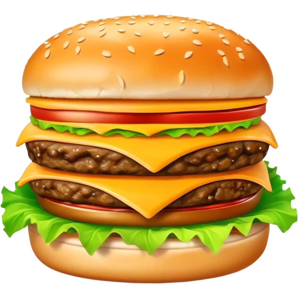 Double cheeseburger with lettuce  emoji