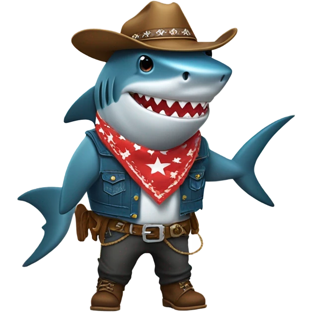 Cowboy shark emoji
